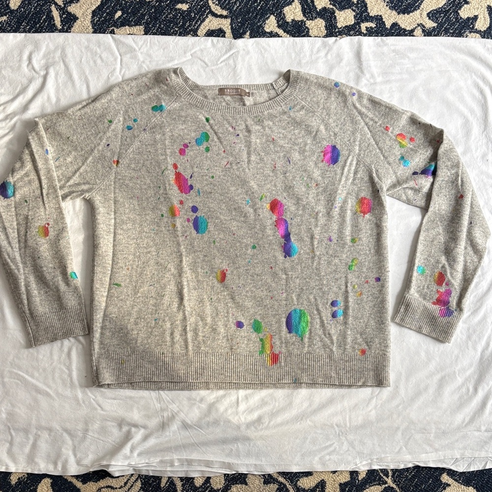 Colorful Splatter Crew Neck Sweater